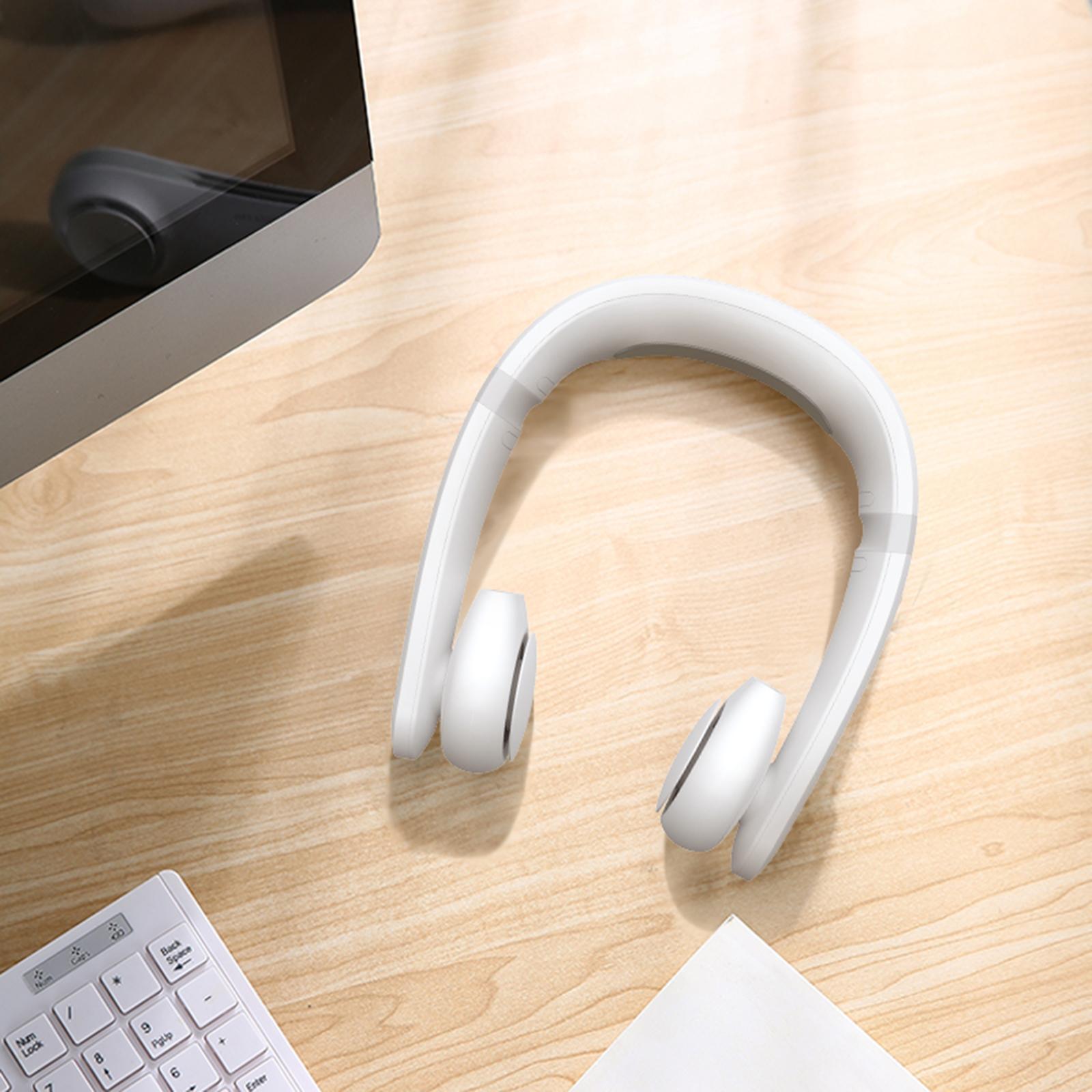Portable USB Rechargeable Neckband Cooling Fan Neck Hanging Fan With Headset