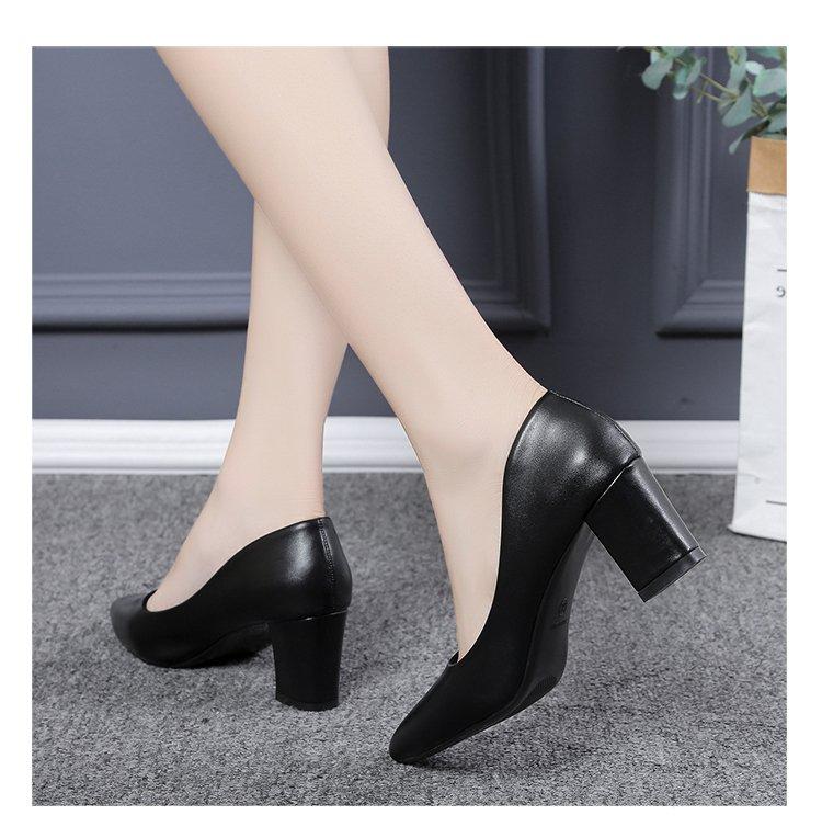 Giày Cao Gót 7cm Màu Đen Thiết Kế Đơn Giản Thời Trang