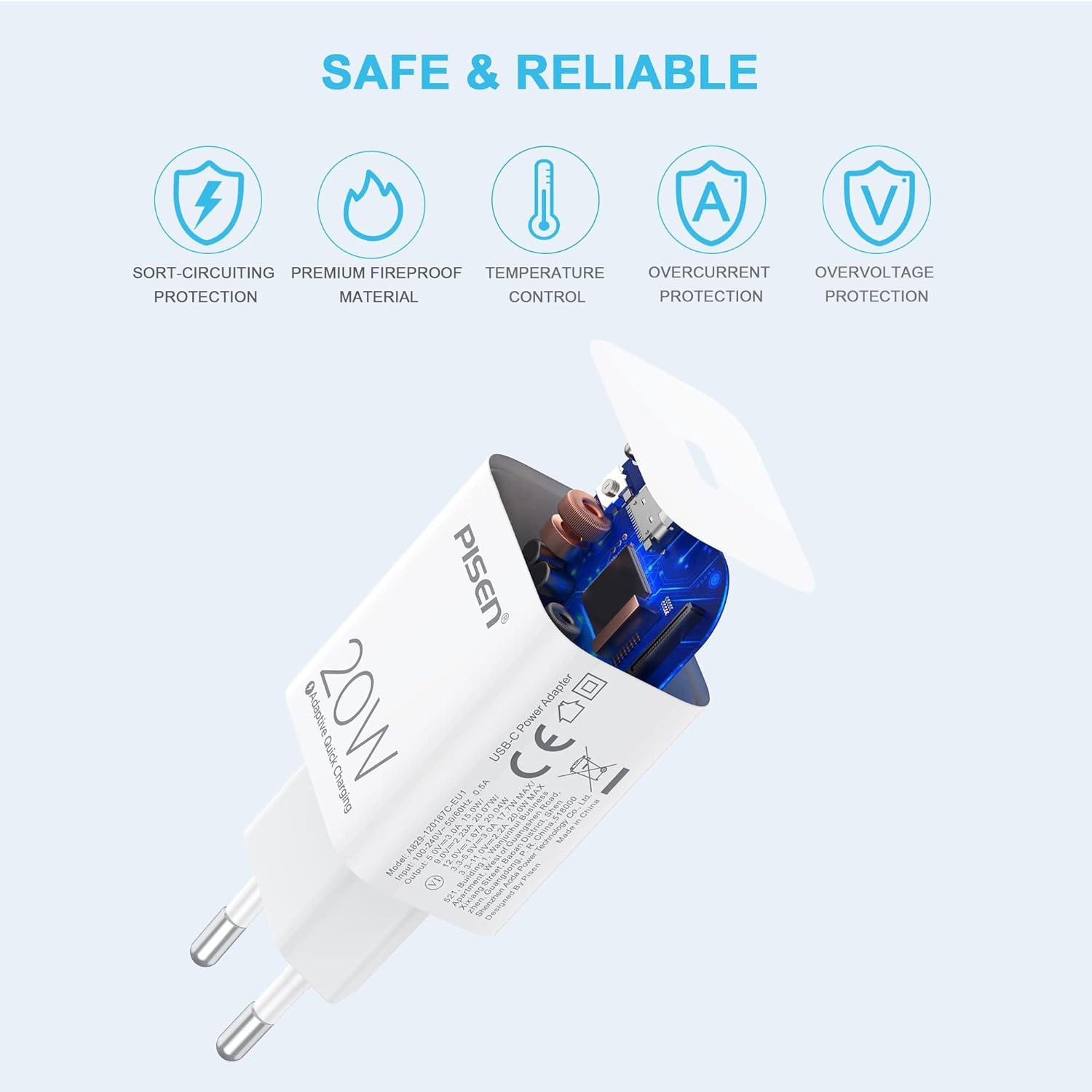 Sạc Nhanh Pisen Quick - Mr White USB-C 20W