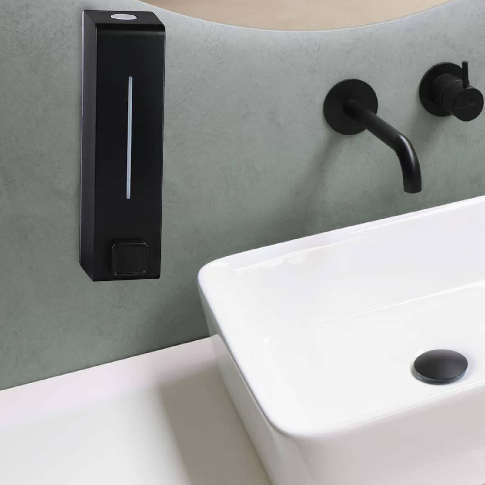 Soap Dispenser Bathroom Wall Mounted Hand Wash Gel Shampoo Toilet Kitchen White