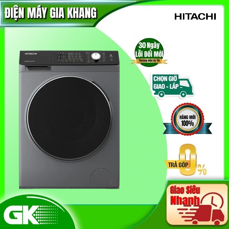 Máy giặt lồng ngang Hitachi Inverter 10.5Kg BD-1054HVOS - Hàng chính hãng