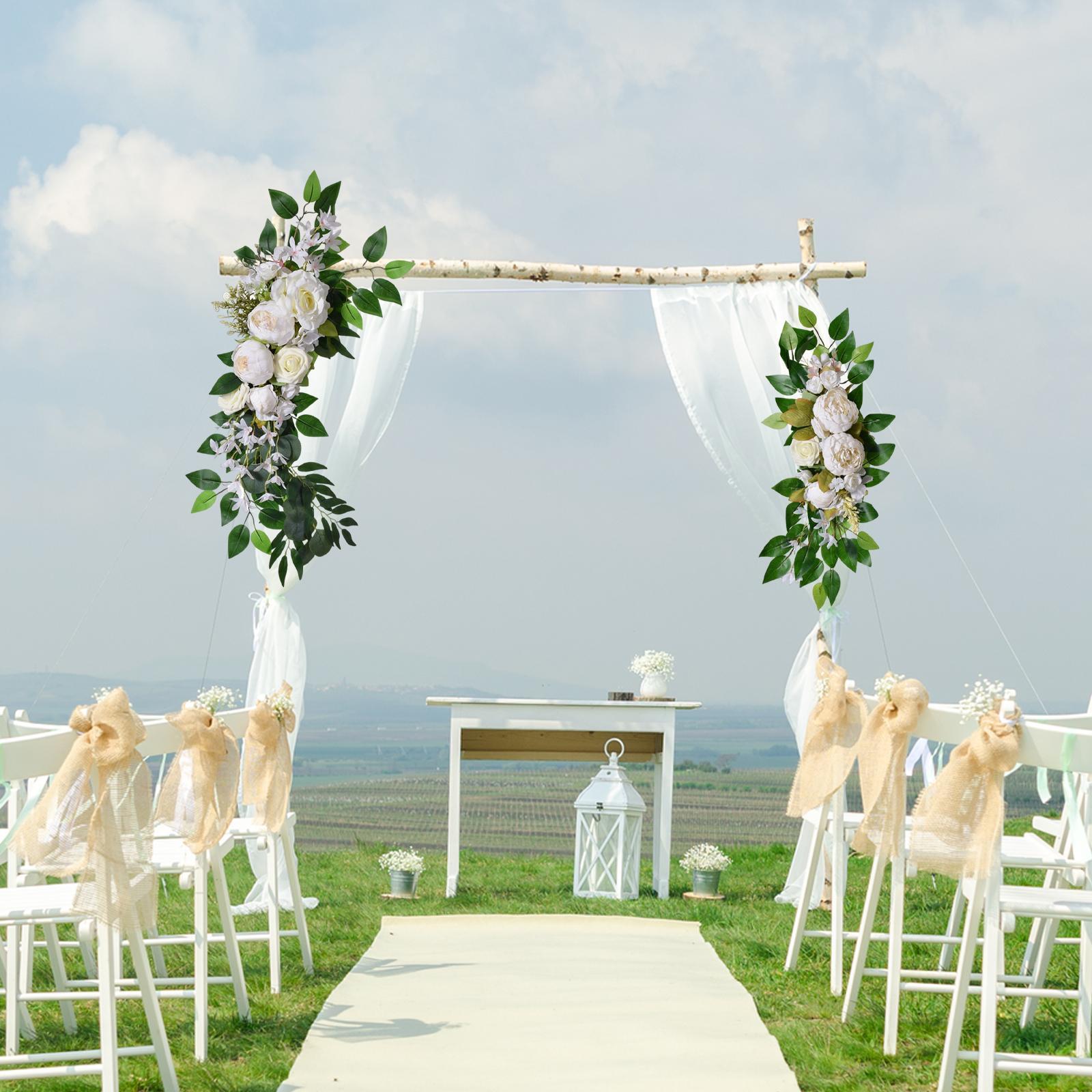 2x Hanging Artificial Flower Arch Decor Decorative for Wedding Background