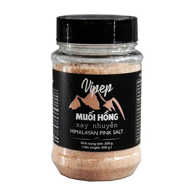 Muối Hồng Himalaya Vipep loại Hạt, Xay nhuyễn 200g đến 500g nhập khẩu