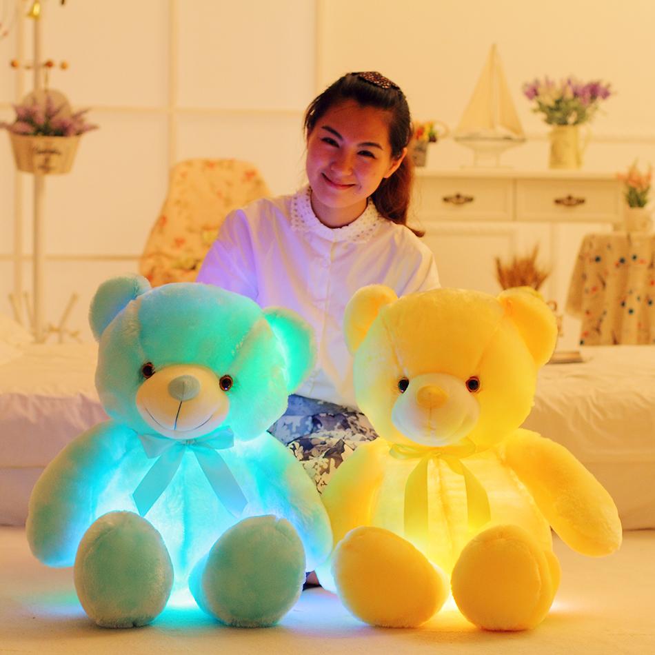50Cm Sáng Tạo Sáng Đèn LED Gấu Bông Thú Nhồi Bông Sang Trọng Đồ Chơi Nhiều Màu Sắc Phát Sáng Giáng Sinh Quà Tặng Cho Trẻ Em Gối