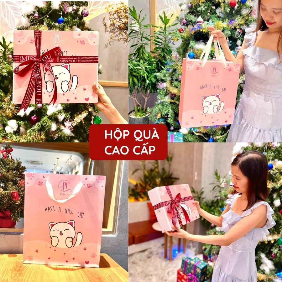 Quà giáng sinh tặng bạn gái, quà noel tinh tế tặng người yêu gồm túi chườm bụng kinh phiên bản tình yêu hồng và các phụ kiện cute