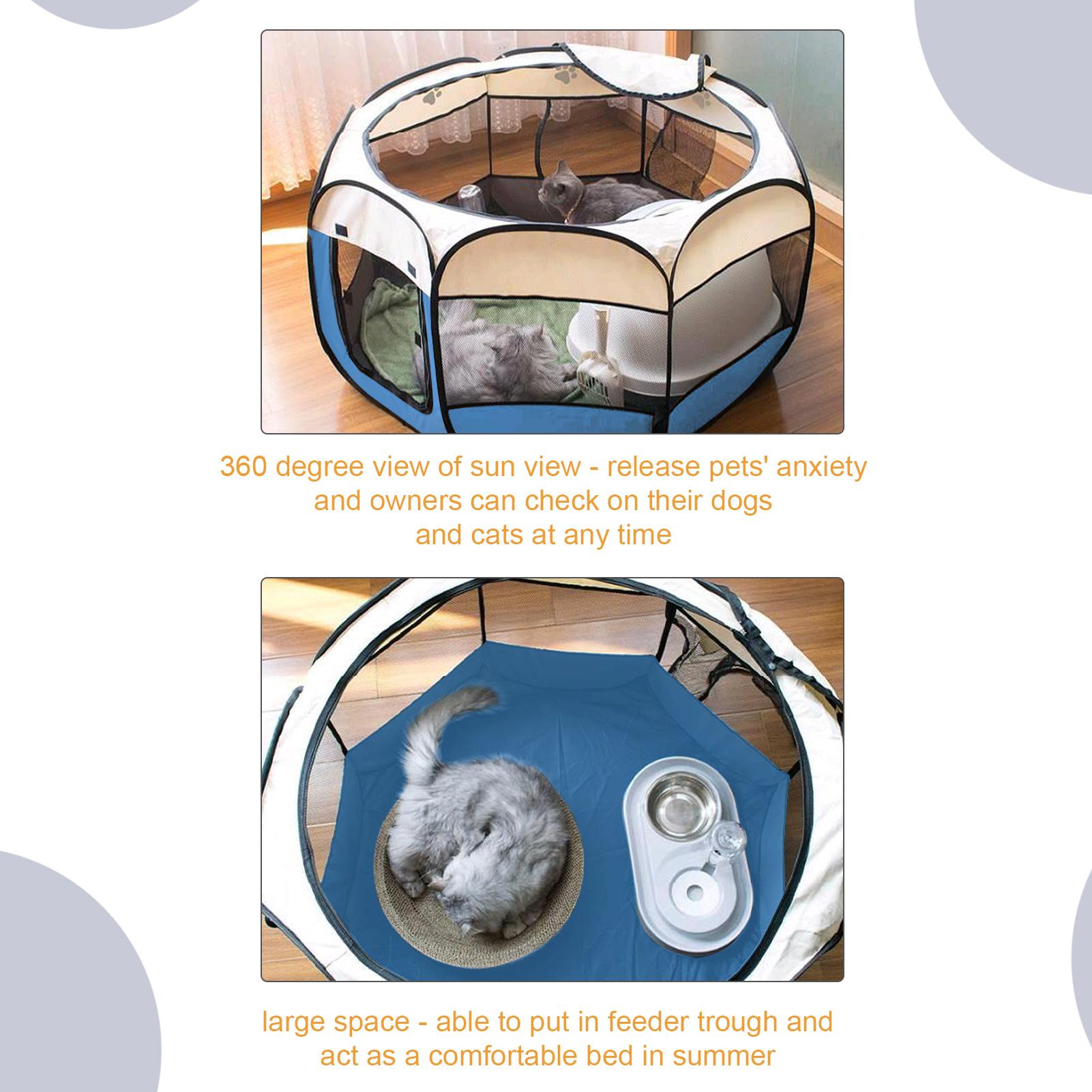 Cũi lưới chơi thú cưng di động cho chó mèo PVC có thể gập lại tháo rời ,chống thấm nước