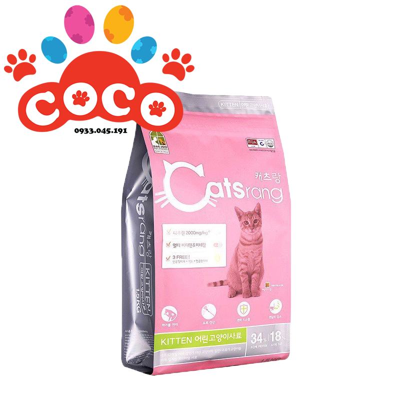 THỨC ĂN HẠT CHO MÈO NHỎ CATSRANG KITTEN 1.5KG - NHẬP KHẨU HÀN QUỐC