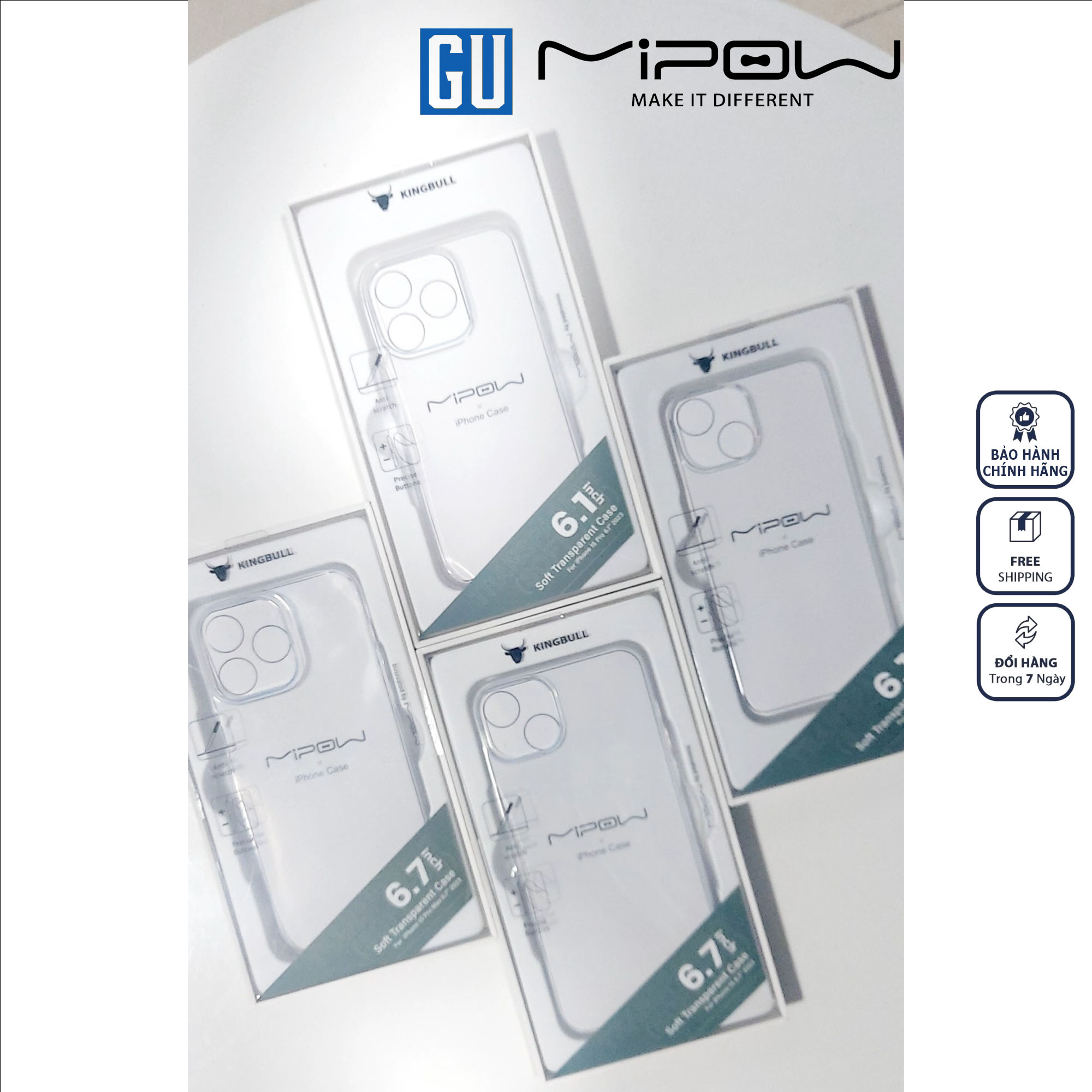Ốp Silicon Trong Suốt Mipow Ultra Thin transparent Dành Cho iPhone 15 Series Hàng Chính Hãng