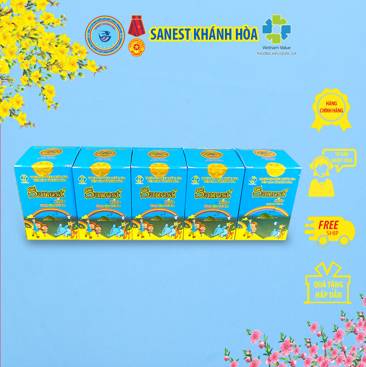 Nước Yến sào Khánh Hòa Sanest dành cho trẻ em - Đóng lọ 62ml