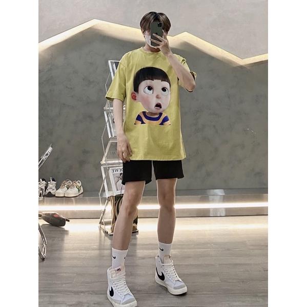 Áo thun tay lỡ áo thun đôi siêu cute vải cotton 2 chiều