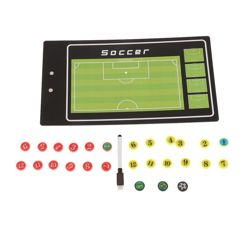 Double Sided Coaching Board Portable Althetic Game Training Strategy Clip Boards Include Marker Pen & Chess