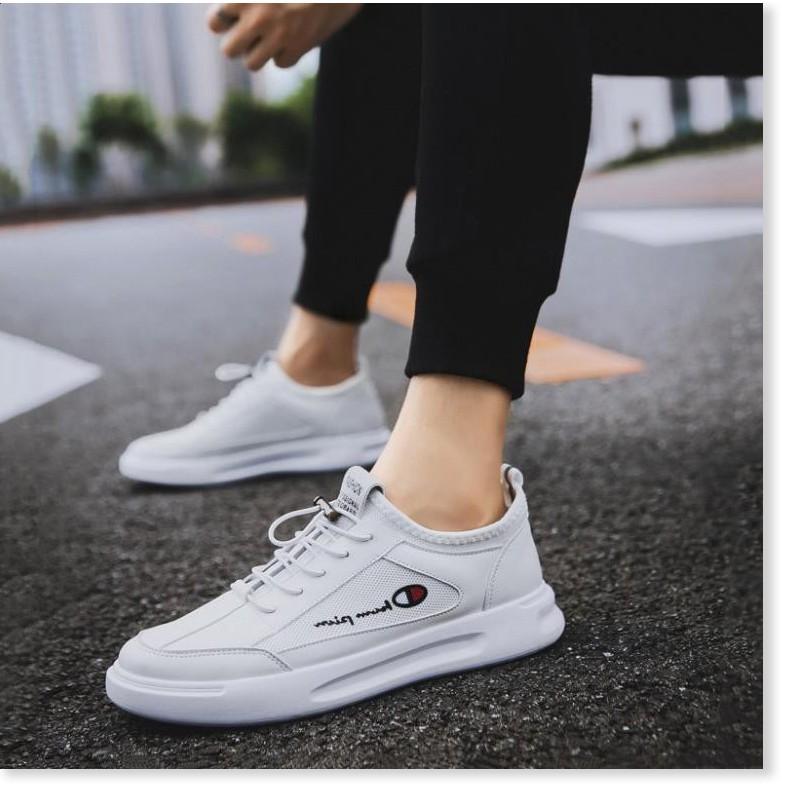 Giày Sneaker nam đế màu trắng cao cấp