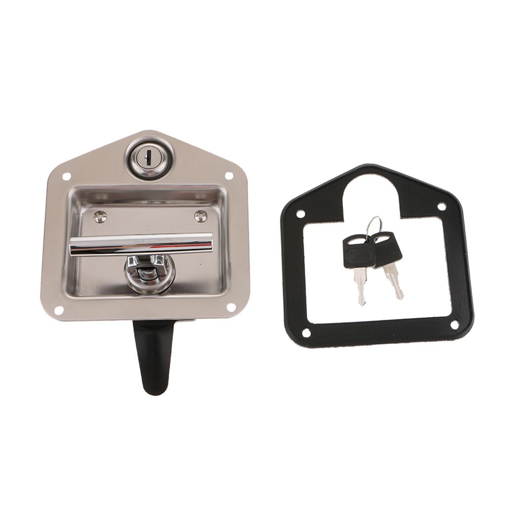Stainless Steel RV Trailer Camper T- Handle Locking Door Lock Latch Tool Box
