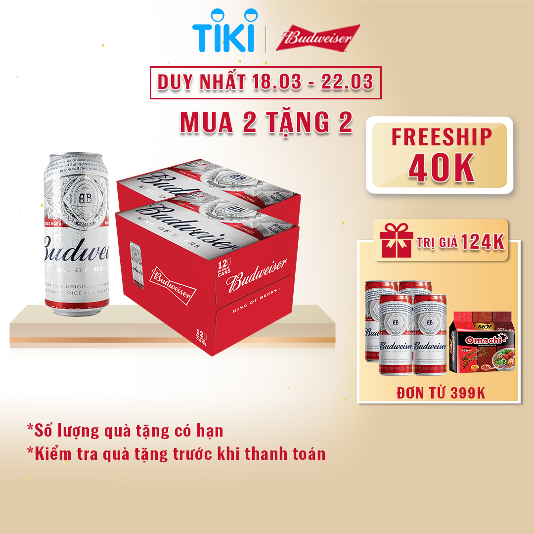 Combo 2 Thùng 12 Lon Bia Budweiser (500ml / Lon)