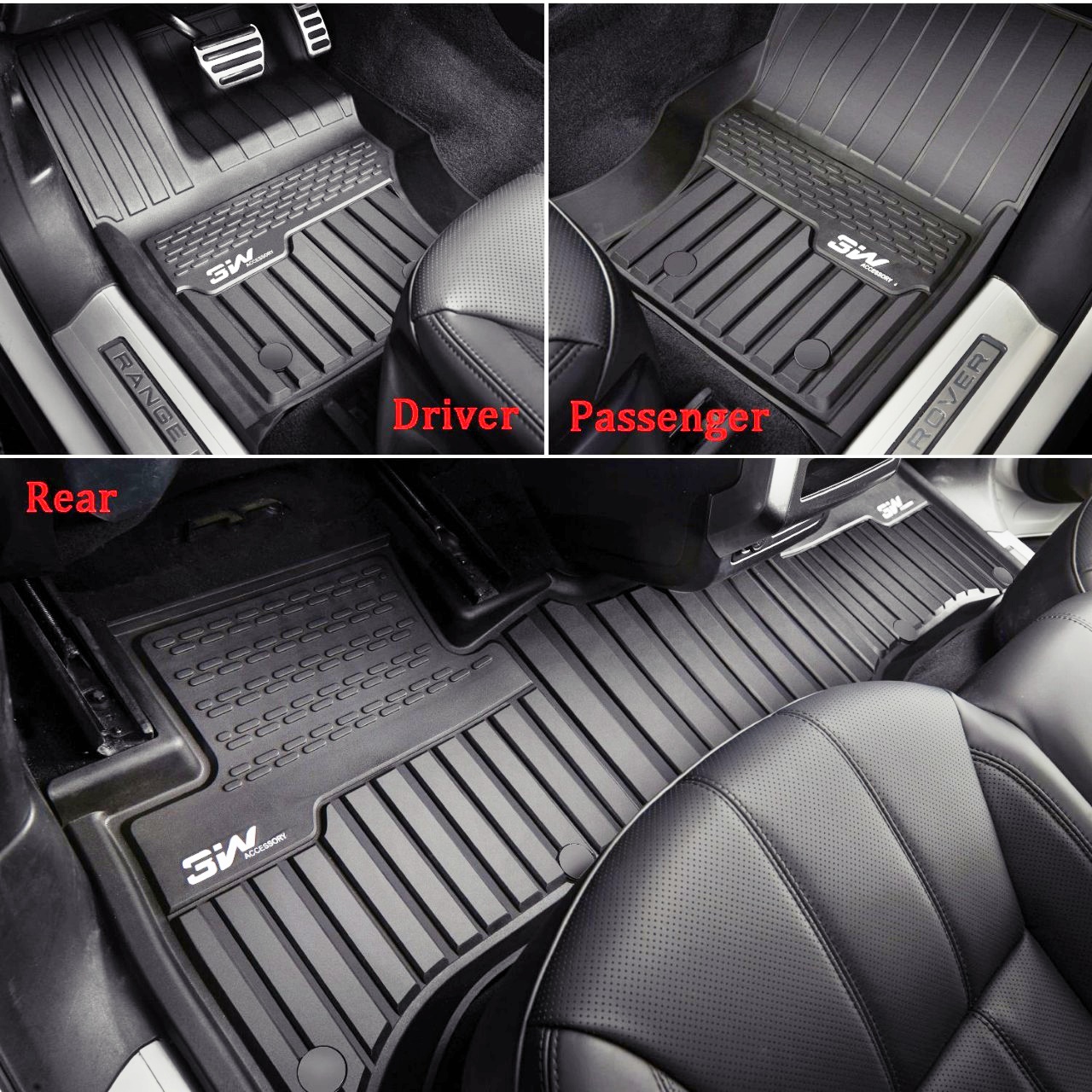 Thảm lót sàn xe ô tô dành cho LANDROVER DISCOVERY SPORT 2013- đến nay Nhãn hiệu Macsim 3W chất liệu nhựa TPE đúc khuôn cao cấp - màu đen