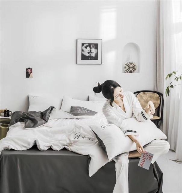 Set Chăn Ga Gối Lụa Tencel SUMOI Hàng Nhập Khẩu Cao Cấp 4 Món