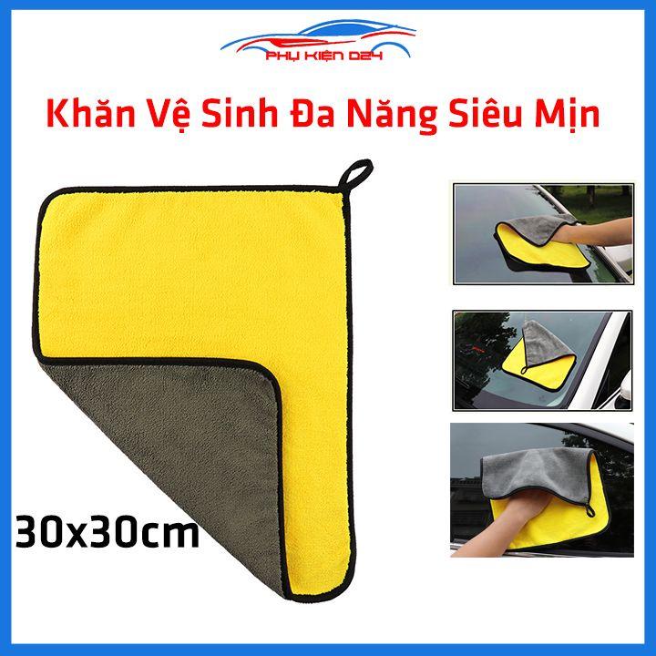 Khăn lau rửa vệ sinh ô tô 30x30cm microfiber siêu thấm siêu mịn