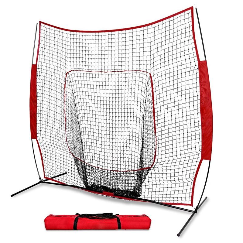 7x7 ft bóng chày bóng mềm Mạng lưới bóng với khung đánh bóng đánh bắt bắt bóng sau khi đào tạo thiết bị hỗ trợ AIDS Khu vực tấn công: Đặt kích thước: 7x7 ft