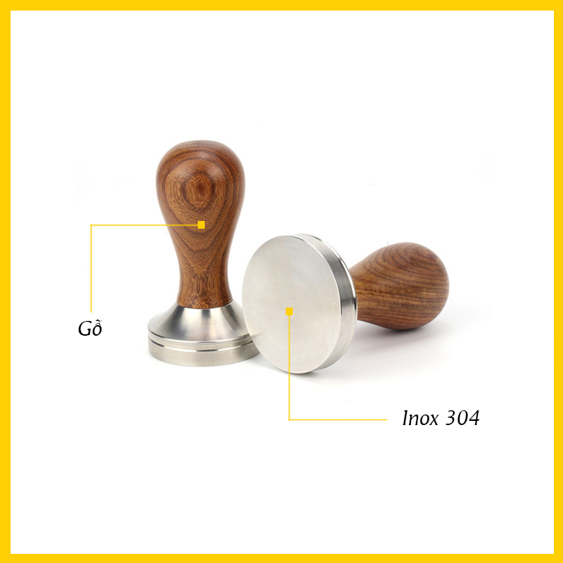 Tamper 58.5 mm | Tay nén cà phê máy Espresso đáy nén 58.5mm