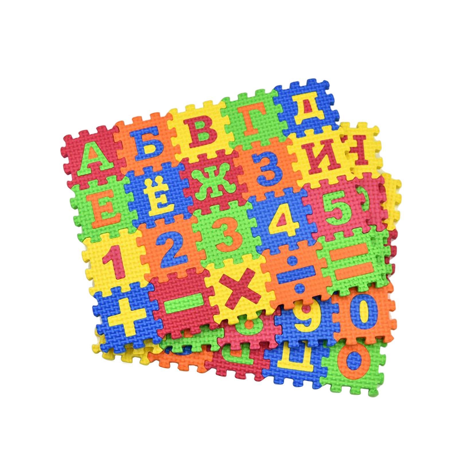 60 Pieces Puzzle Play Mat Alphabet Number Crawling Mat Interlocking Game Mat Set for Baby Exercise Mat Activity Crawling Playing