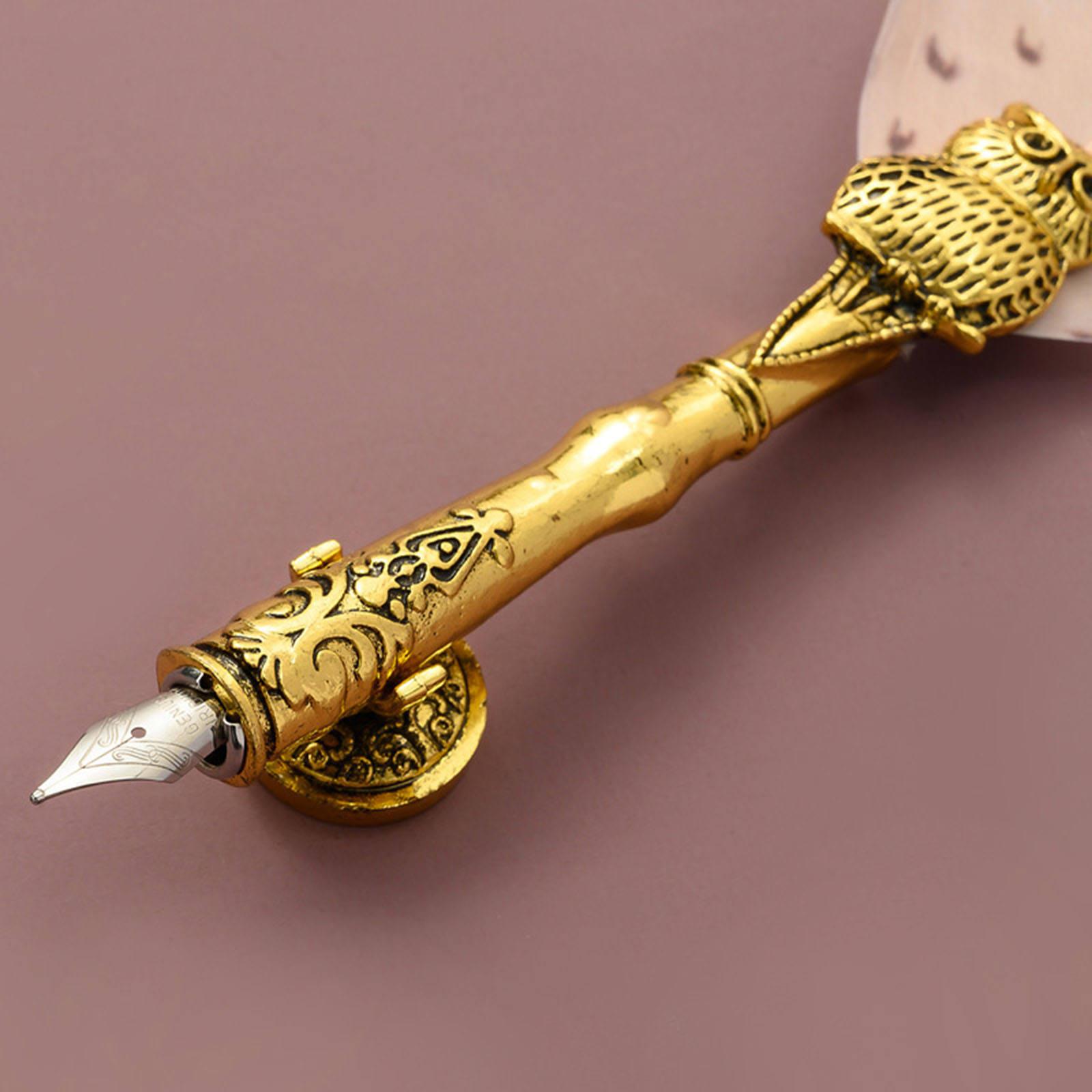 Feather Quill Pen and Ink Set,Writing Quill,Vintage Calligraphy Dip Pen Kit
