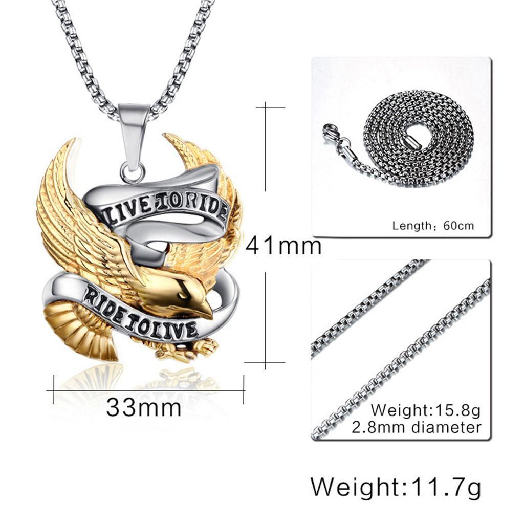Punk Men Stainless Steel  Eagle Pendant Necklace Chain Jewelry New