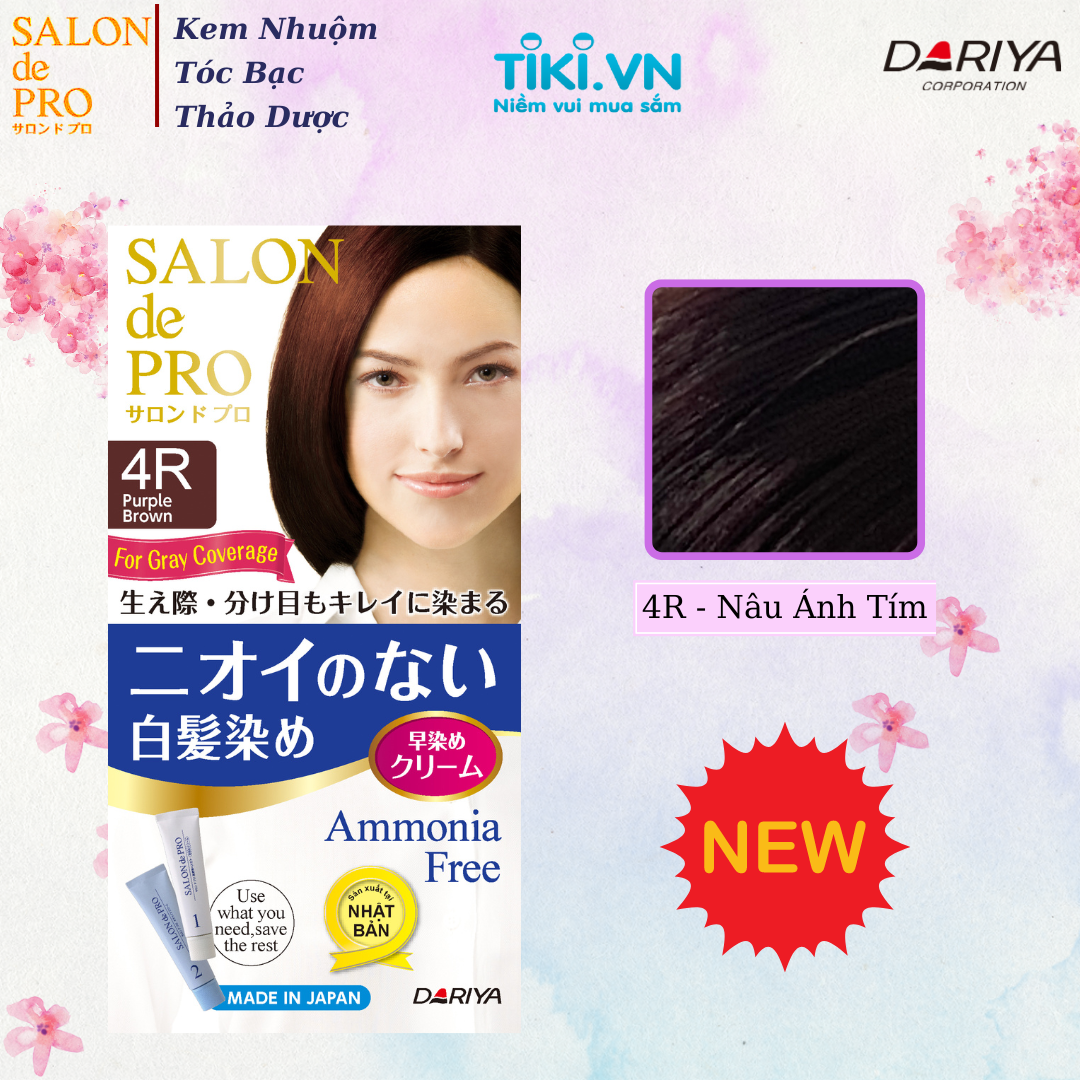 Kem nhuộm tóc Salon de Pro 4R - Nâu Ánh Tím