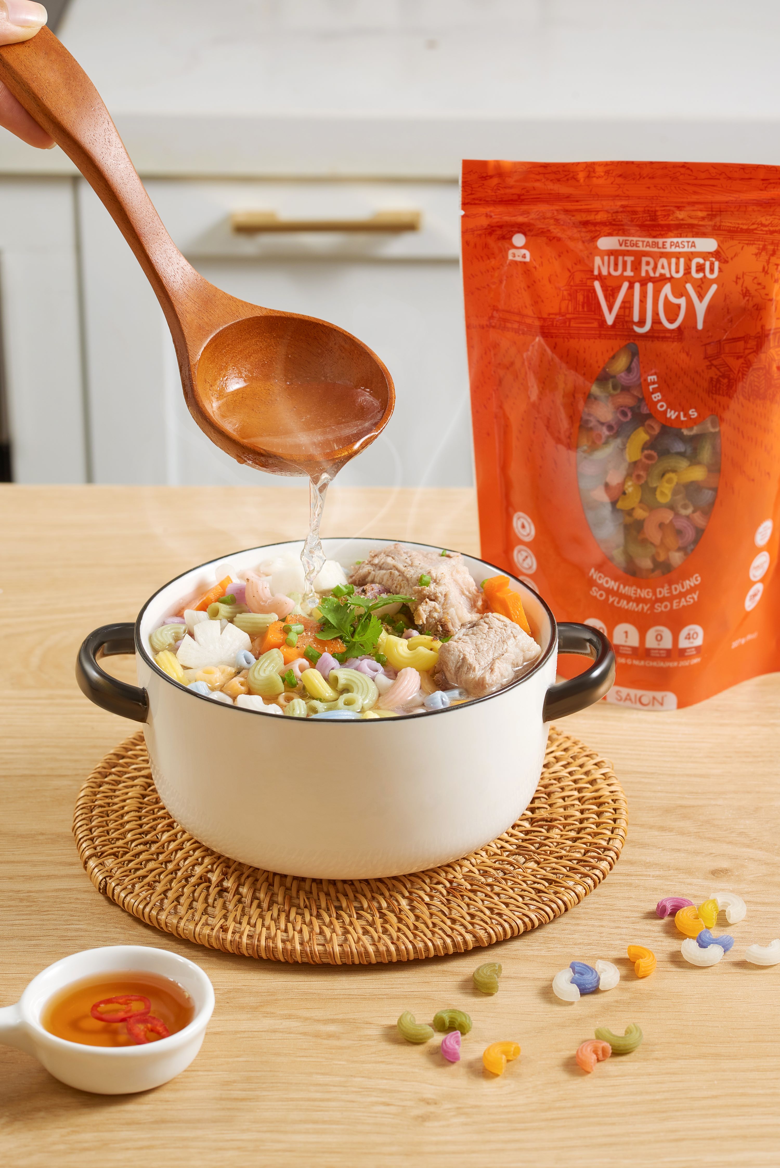 NUI RAU CỦ VIJOY Nui ống ngắn_ Nui Ngũ Sắc, Eat Clean Thực Dưỡng Cao Cấp Hỗ Trợ Ăn Kiêng, Ăn Dặm