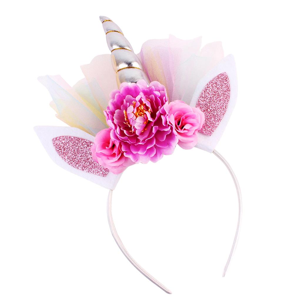 Unicorn Kids Girls Hair Hoop Hair Clips Party Hair Accessories Silver
