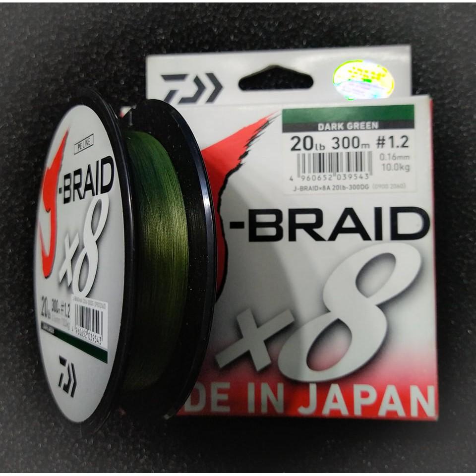 DÂY PE CÂU LURE DAIWA J-BRAID X8 DARK GREEN