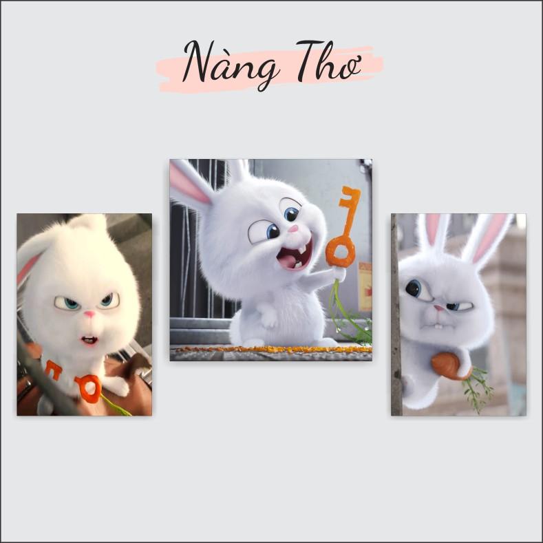Bộ tranh 3 tấm Decal dán tường hoạt hình dễ thương