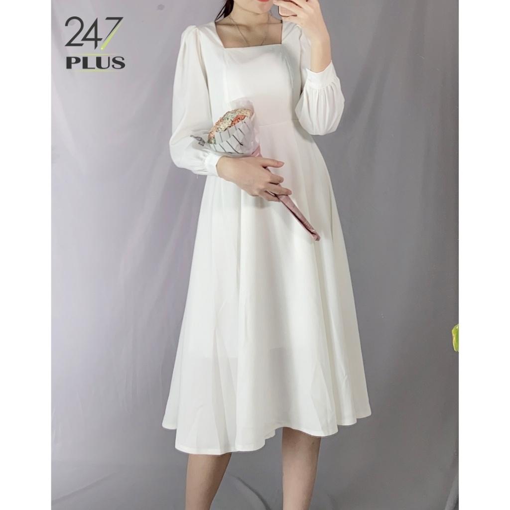 Váy Cổ Vuông Tay Bồng