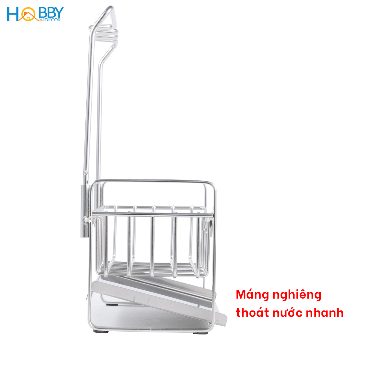 Kệ đựng dụng cụ rửa chén có giá treo inox 304 Hobby home decor KRC11
