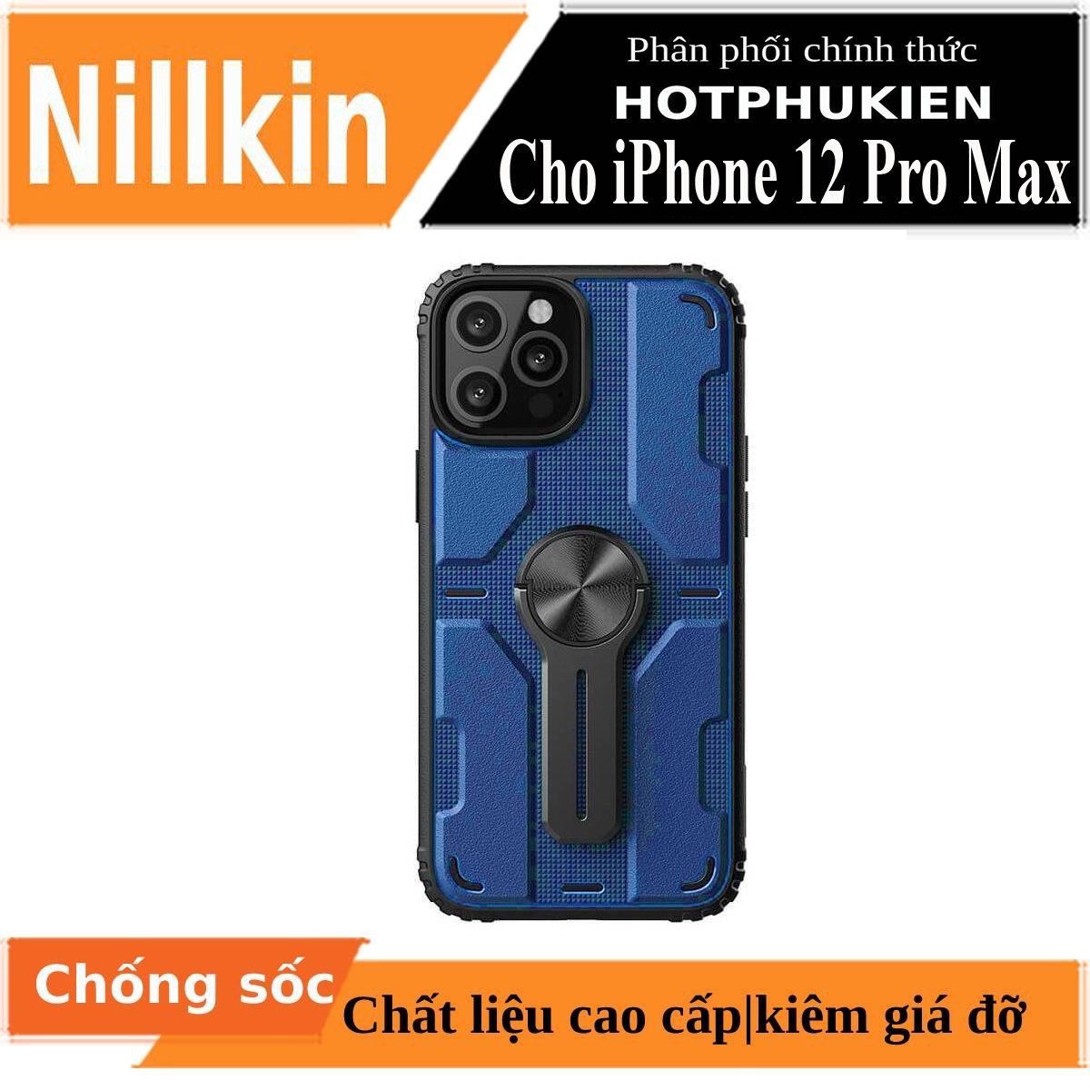 Ốp lưng chống sốc cho iPhone 12 Pro Max 6.7 inch chống sốc kiêm giá đỡ hiệu Nillkin Medley chống sốc cực tốt, chất liệu cao cấp, kiêm giá đỡ cho điện thoại - hàng chính hãng