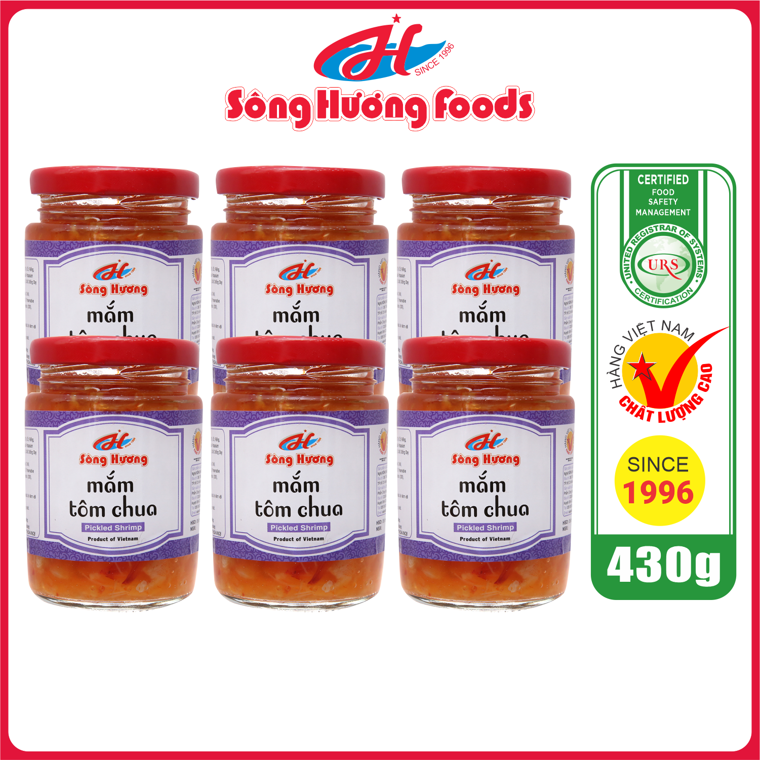 6 Hũ Mắm Tôm Chua Sông Hương Foods Hũ 430g