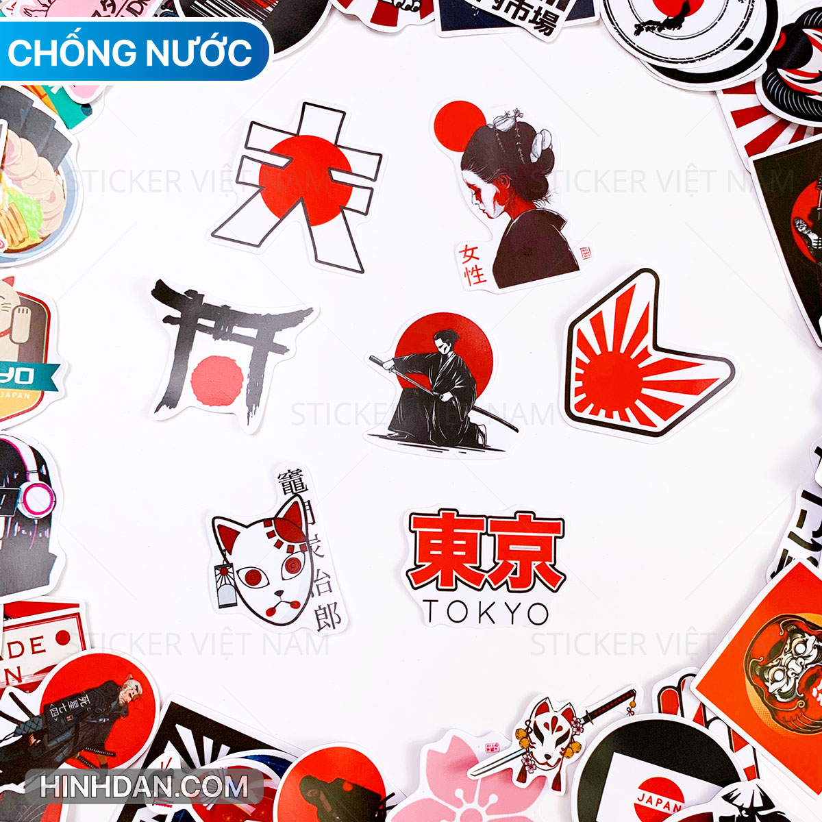 Sticker phong cách Nhật Bản - Japan - Dán Trang Trí - Chống Nước Chống Nắng