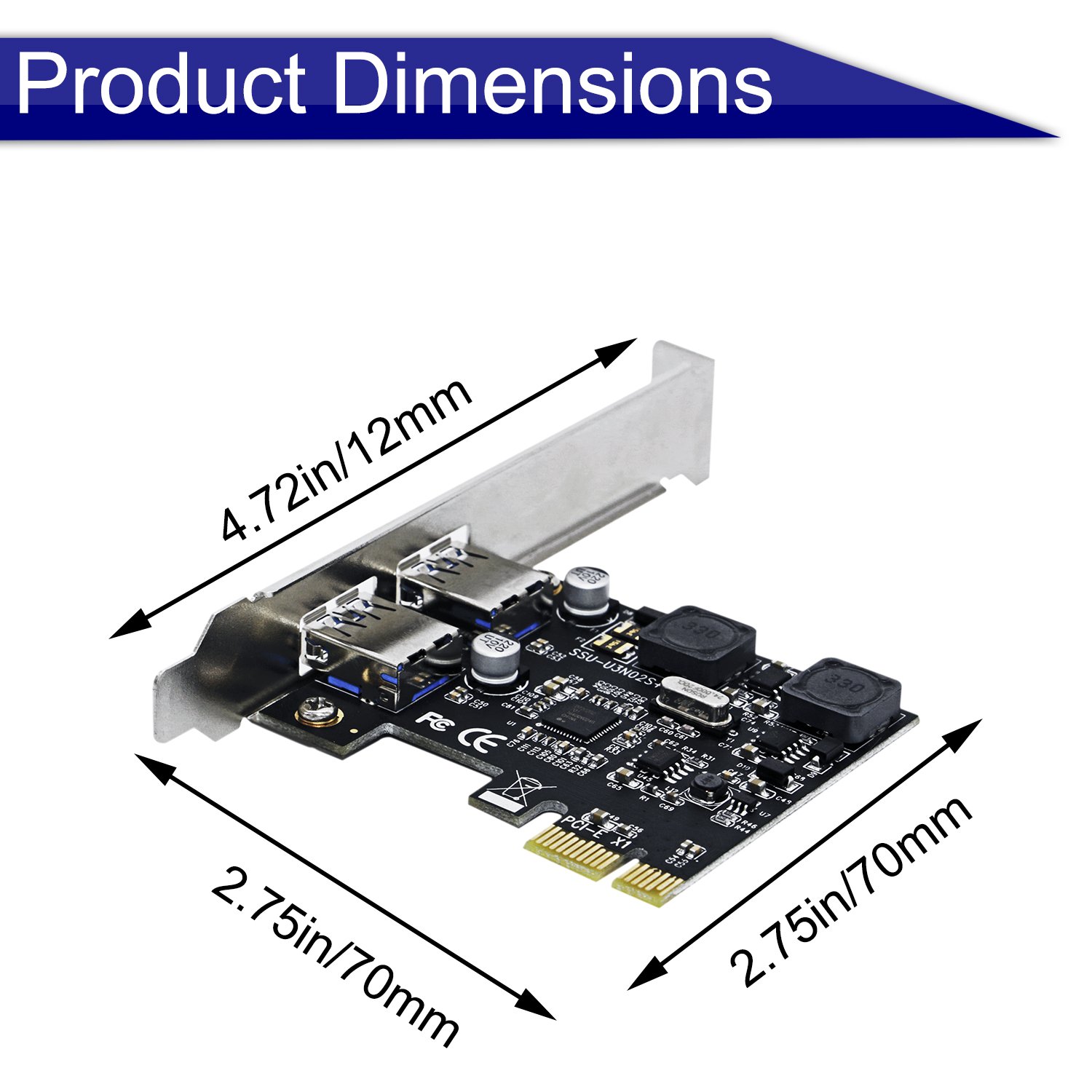 Card PCI-E mở rộng ra 2 cổng USB 3.0 không cần nguồn phụ D00-249