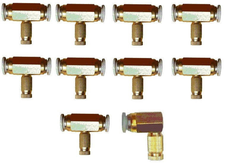 Bộ 10 đầu phun sương làm mát bằng đồng loại 1 cao cấp