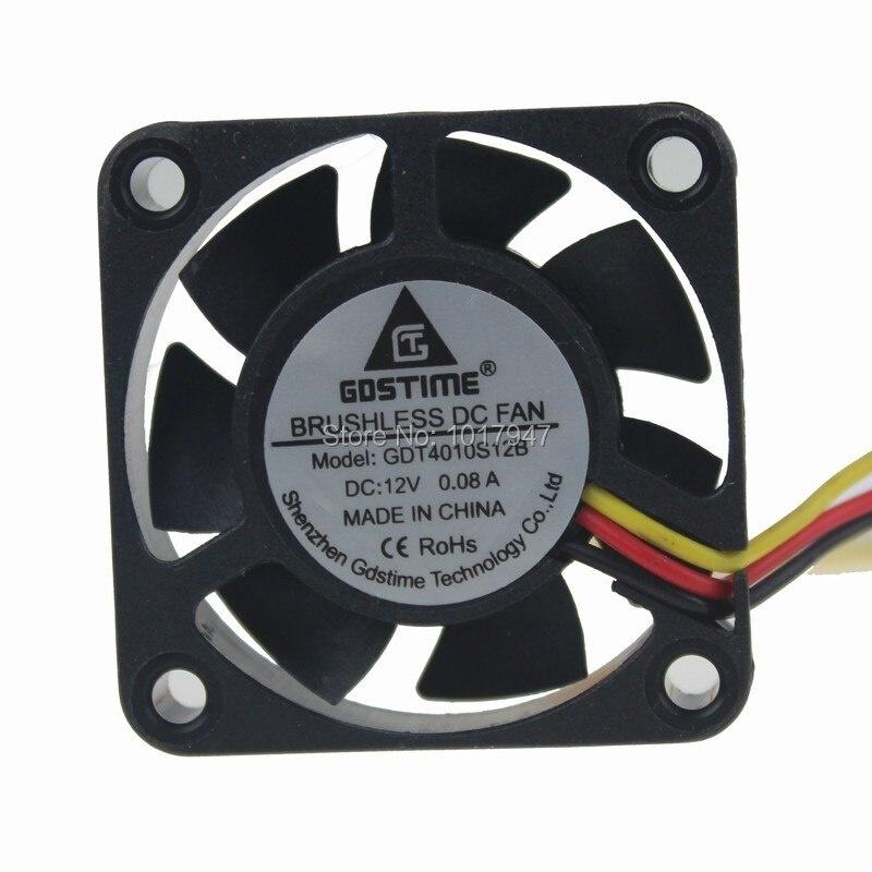 1 Chiếc Quạt Tản Nhiệt Dc 12v 3pin 4cm 40mm X 10mm 4010