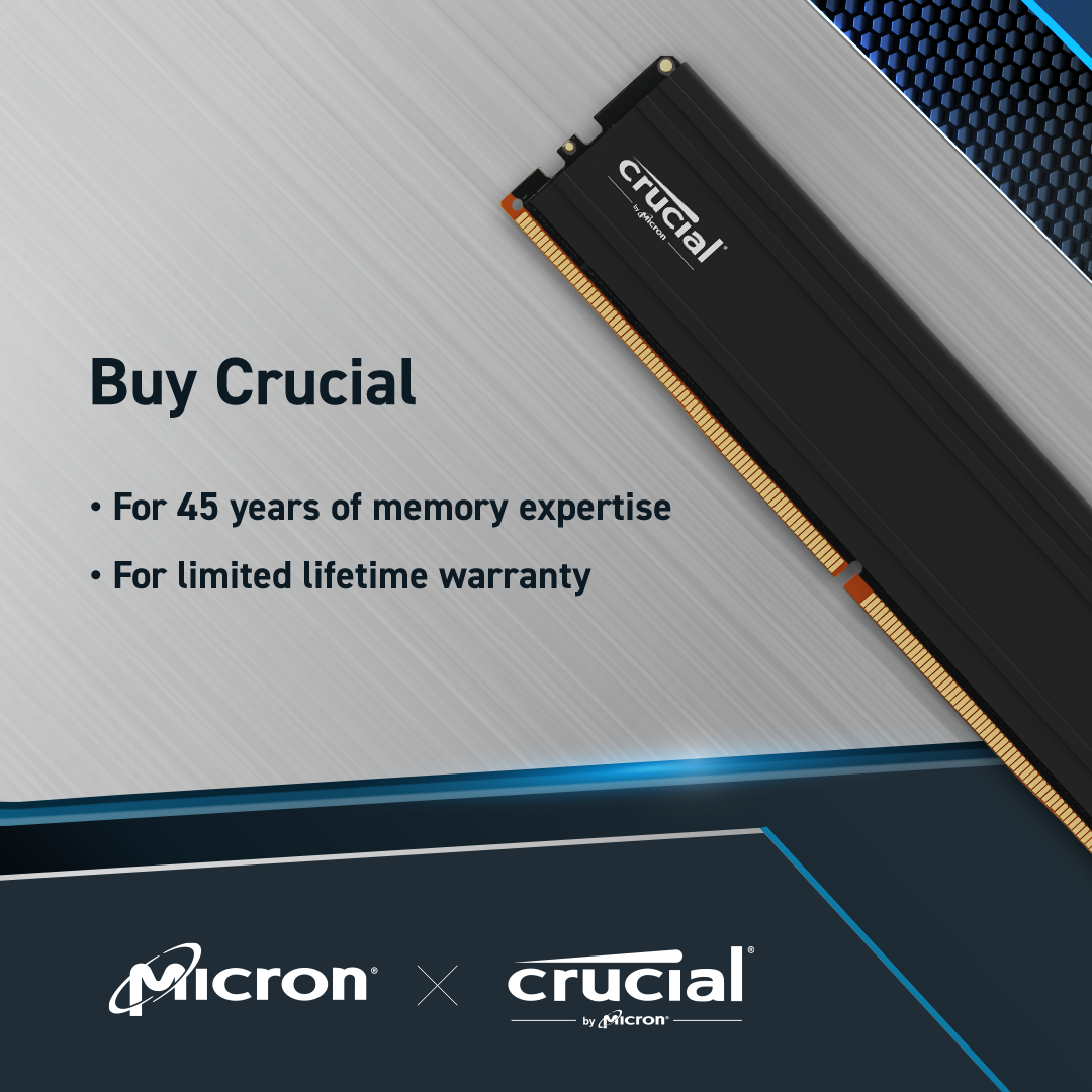 Ram PC Crucial PRO KIT 32GB 5600MHz DDR5 (16GBx2) - CP2K16G56C46U5 - HÀNG CHÍNH HÃNG