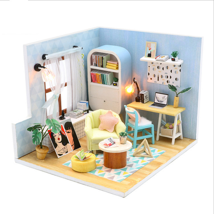 Mô hình nhà DIY Doll House Nhà gỗ Ding Dong Nest Kèm Đèn LED