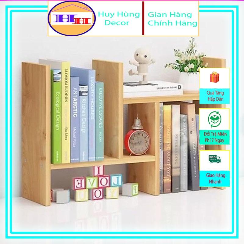 Kệ sách để bàn bằng gỗ thông,giá sách mini lắp ghép tiện lợi