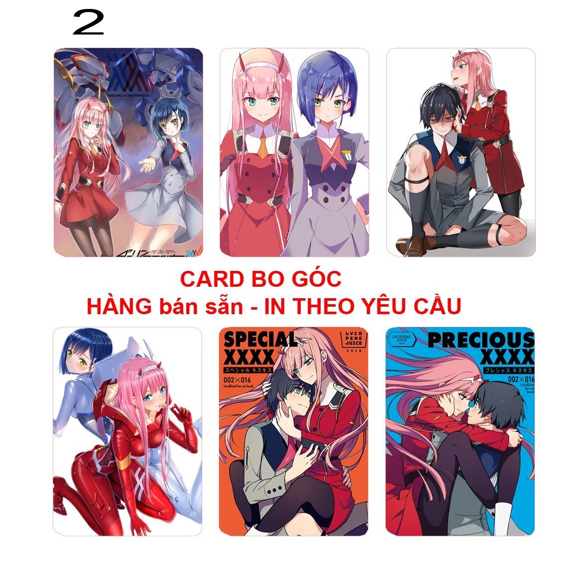 Card Darling in the Franxx 6 ảnh khác nhau/ Thẻ card darling in the franxx