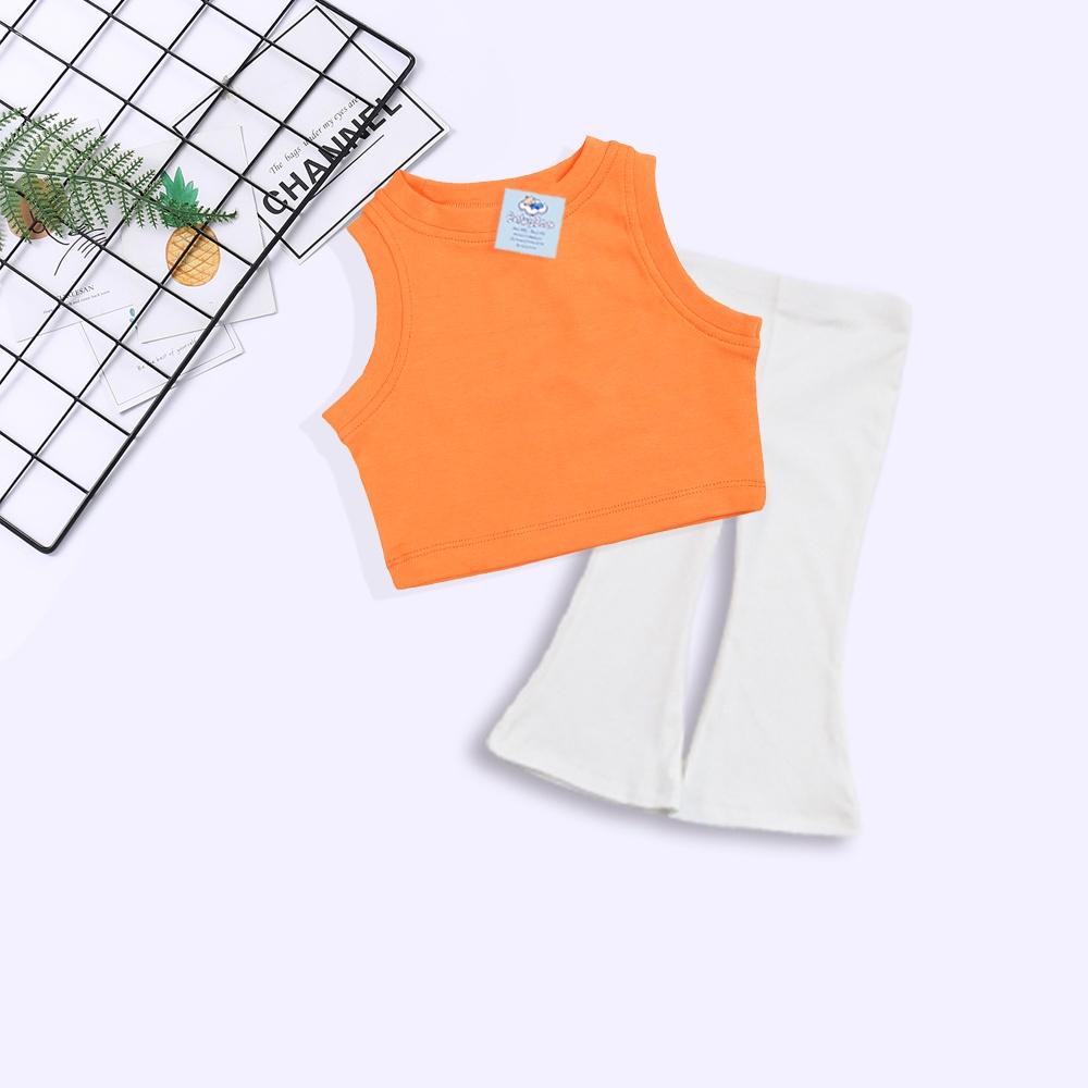 Quần Dài Bé Gái Ống Loe, Áo Croptop Phối Set Cực Xinh Cho Bé Gái, Set Bé Gái BabyBoo - PiBo