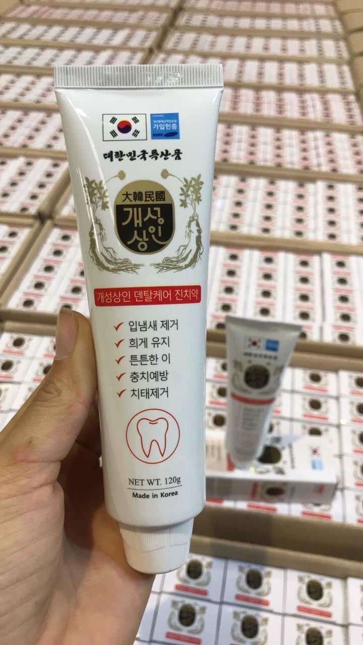 Kem đánh răng hồng sâm Hàn Quốc  Gaesung Sang In Dental Care Whitening Essence - làm trắng, bảo vệ men răng, khắc phục răng xỉn màu, ê buốt cho hơi thở thơm mát cả ngày