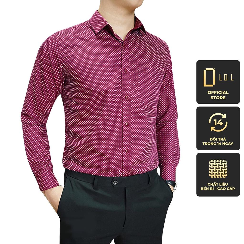 Áo sơ mi nam dài tay công sở kiểu hàn quốc chấm pi chất liệu bamboo hạn chế nhăn nhàu LDL size 45 - 85kg - SM102