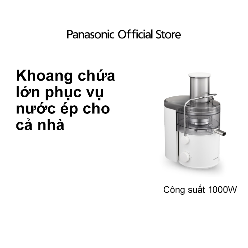 Máy ép trái cây Panasonic MJ-CB100WRA- Ép nhanh, nghiền kiệt với mâm xay 100% kim loại - Công suất 1000W- Dung tích 2.0L - Vệ sinh bằng máy rửa bát - Hàng chính hãng