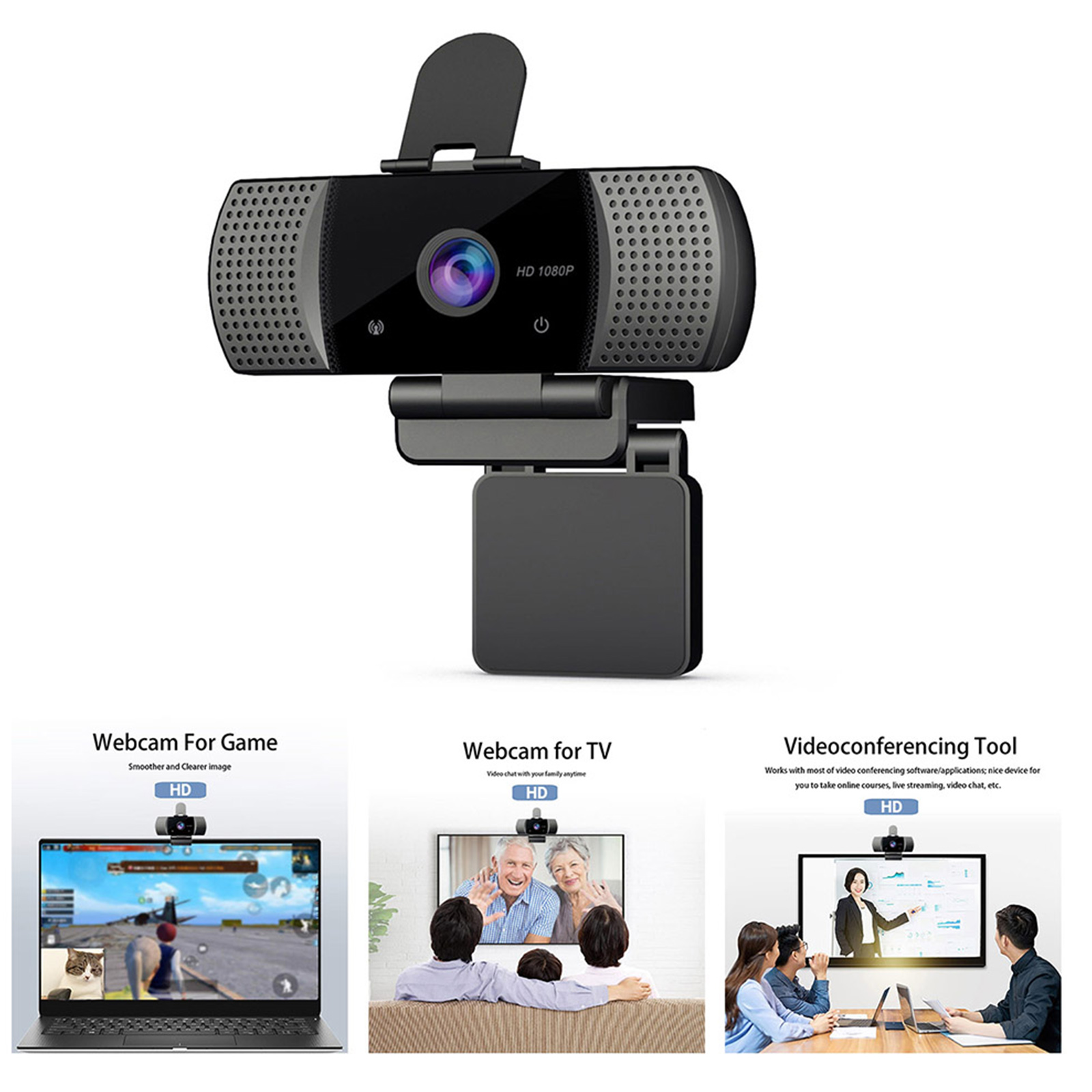 Webcam USB Góc Rộng Full HD 1080p USB2.0 Không Có Ổ Đĩa Với Mic Web Cam Cho Hội Nghị Trực Tuyến Phát Trực Tiếp Trên Máy Tính Xách Tay