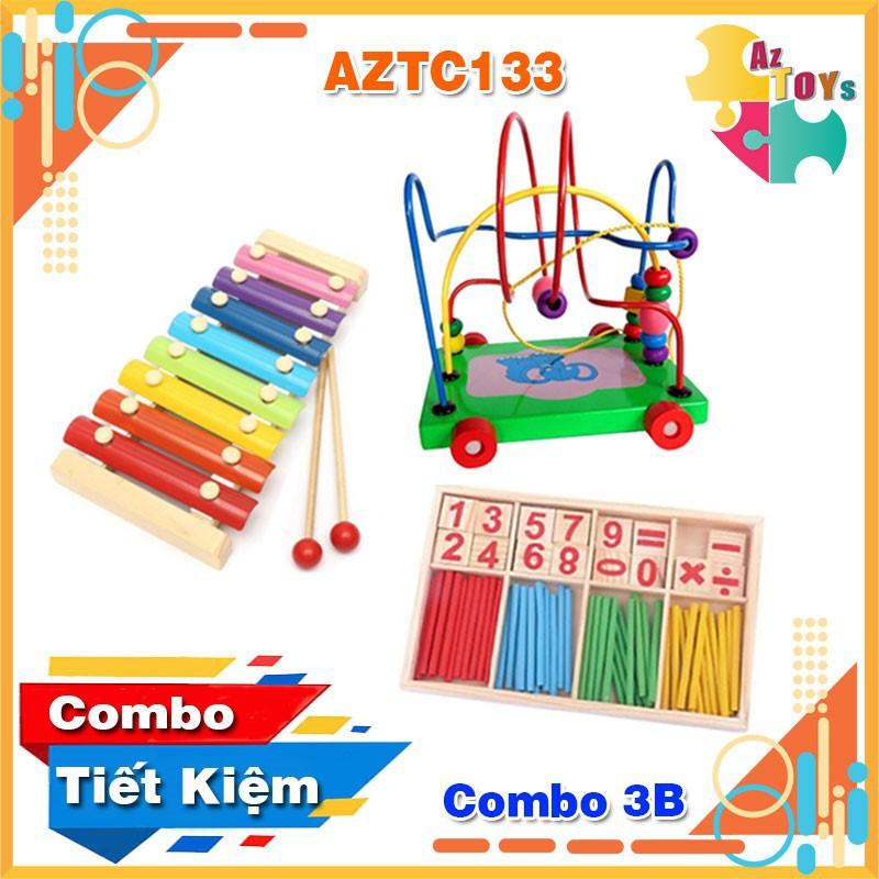 Combo Đồ Chơi Gỗ Phát Triển Trí Tuệ, Kỹ Năng Toàn Diện Cho Bé - AZTC133