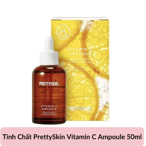 Tinh chất Pretty Skin Vitamin C Ampoule làm đều màu da, dưỡng sáng cấp ẩm 50ml